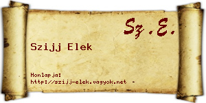 Szijj Elek névjegykártya